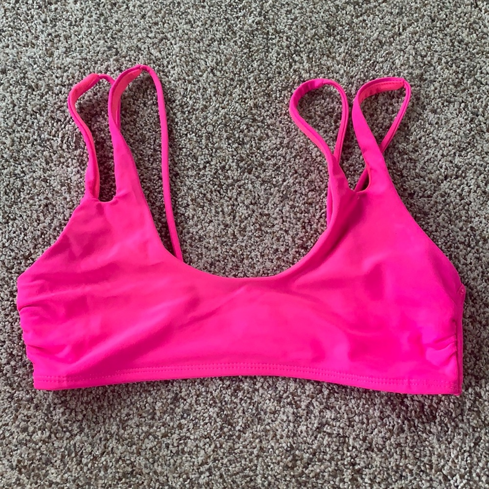 Neon pink bikini top